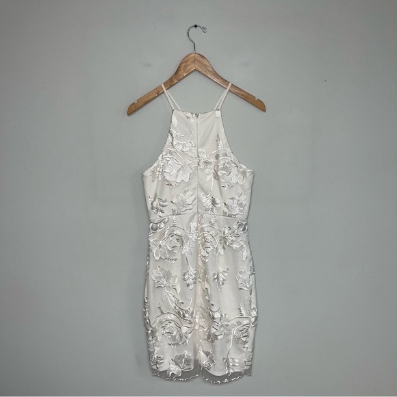 Lulus Dress Women's Size Medium White Floral Embroidered Lace Mini In The Moment - Picture 7 of 12